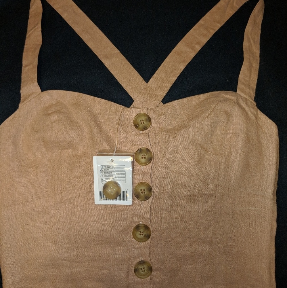 Fitted crop top color taupe